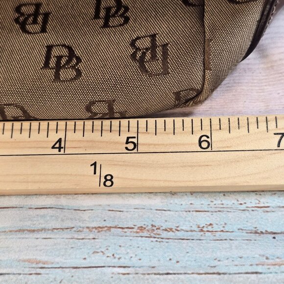 Dooney & Bourke Signature Monogram Tote Bag With Leather Trim Beige/Brown - Picture 12 of 14